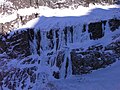 Il gruppo di cascate lungo il ghiacciaio d'Argentiere