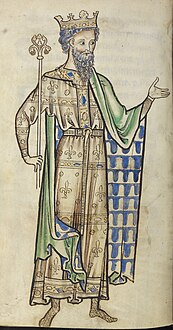 Englischer König mit Fehwammenfutter (um 1250)