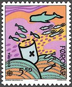 Europe CEPT 1986: Sea pollution and the consequences for marine fauna. Stamp in 1986.