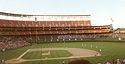 The Mets playing against the Padres during a 1990 away game at Jack Murphy Stadium.