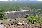 Strjen lavni tok iz pepelnega stožca Lava Butte (Oregon, ZDA)
