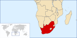 Location of South Africa