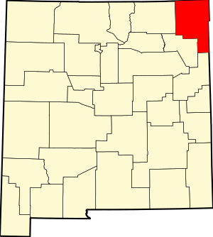 Map of New Mexico highlighting Union County