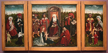 Triptyque avec la famille de la Sainte Anne de un maestro anónimo.