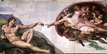 La Création d'Adam, chapelle Sixtine, Vatican, xvie siècle.