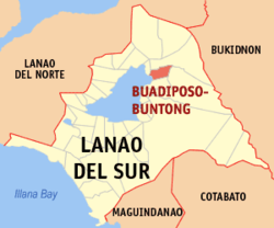 Map of Lanao del Sur with Buadiposo-Buntong highlighted