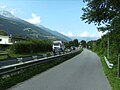 Die Reichsstraße bei Goldrain im Vinschgau