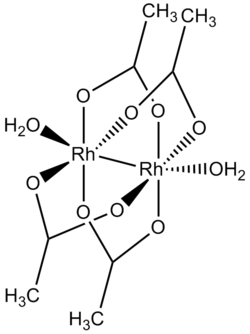 Strukturformel von Rhodium(II)-acetat