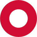 Denmark 1916 to present White dot on red disk
