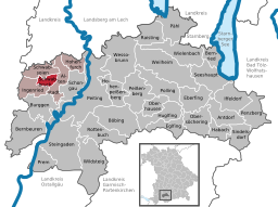 Läget för Schwabbruck i Landkreis Weilheim-Schongau
