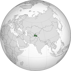Ligging van Tadjikistan