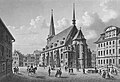 Stahlstich von L. Oeder: Herderplatz von Südosten (um 1840)
