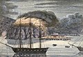 Image 5HMS North Star destroying Pomare's Pā during the Northern/Flagstaff War, 1845, Painting by John Williams. (from History of New Zealand)