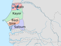 Estaos integrantes del Imperiu Wólof c. 1400.