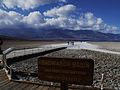 Cartel indicador de elevación de la cuenca Badwater.