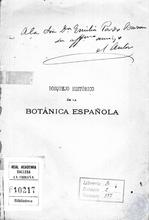 Bosquejo Histórico de la Botánica Española, 1897.