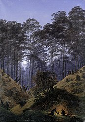 Inside the forest in the moonlight 1823-1830