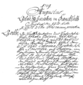 Certificate of birth and baptism of Goethe 1749 in the Frankfurt Prostestant Parish Register/ Goethes Geburts- und Taufeintrag im Frankfurter evangelischen Taufbuch von 1749