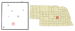 Location of Dannebrog, Nebraska