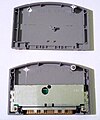 The two sides of a disassembled cartridge