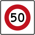 (R1-8.1) 50 km/h speed limit