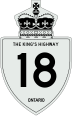 King's Highway 18 marker