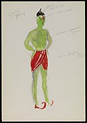 Painting of a genie. Costume design for Netherne pantomime. Wellcome L0074472.jpg