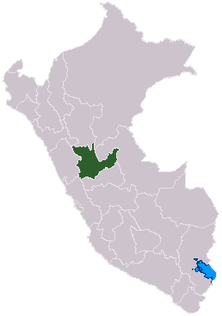 Letak Region Huánuco di Peru