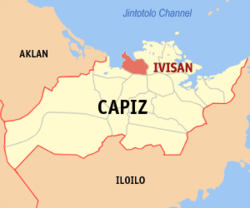 Mapa de Capiz con Ivisan resaltado