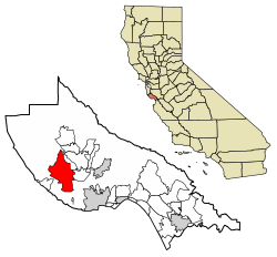 Location of Bonny Doon in Santa Cruz County, California.