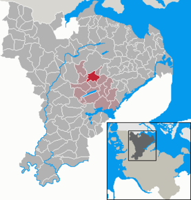 Poziția Uelsby pe harta districtului Schleswig-Flensburg