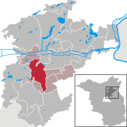 Elhelyezkedése Brandenburg térképén