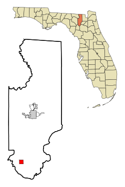 Location in Columbia County and the state of Florida