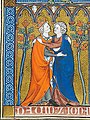 David y Jonatán, La Somme le Roi, miniatura gótico-francesa, 1300. British Library, Londres
