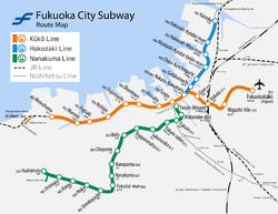 Fukuokan metron linjakartta
