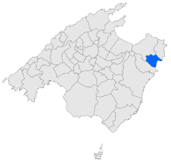 Map of Son Servera in Mallorca