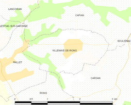 Mapa obce Villenave-de-Rions