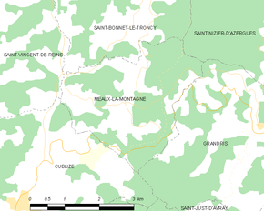 Poziția localității Meaux-la-Montagne