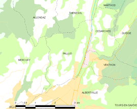 Mapa obce Pallud