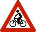 Cyclists[N 2] Warns that cyclists often traverse or travel on the roads.