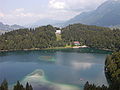 Blick von der Skiflugschanze Oberstdorf