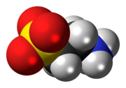 Space-filling model of the taurine zwitterion{{{画像alt2}}}