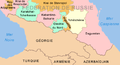 Chechnya's geographic relationship to the Caucasus region (french)