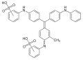 Deutsch: Struktur von Triphenylrosanilindisulfonsäure English: Structure of Triphenylrosaniline disulfonic acid