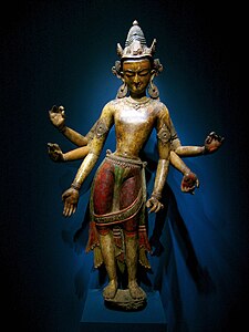 Imaxe del bodhisattva Avalokiteśvara en postura ābhaṅga.