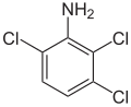 Deutsch: Struktur von 2,3,6-Trichloranilin English: Structure of 2,3,6-Trichloroaniline