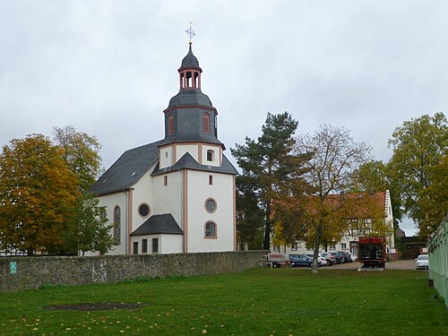 Gundernhausen church, east of Darmstadt in 2023.