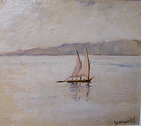 Une barque du Léman en 1905 (Charles Favre).