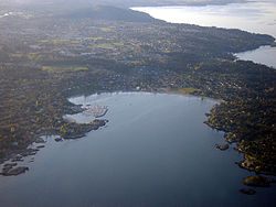 Aerial view of Saanich and Cadboro Bay