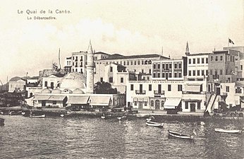 Del av Chanias hamn under den osmanska ockupationen. 1645 erövrade det osmanska riket Kreta från Republiken Venedig.